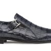 Mezlan Crocodile Gore Monkstrap Blue | Exotics