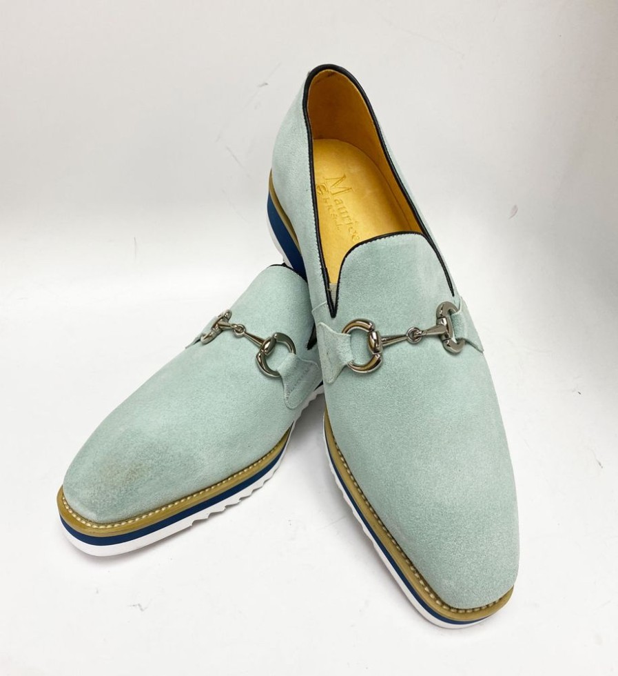 Carrucci by Maurice Suede Slip-On Horsebit Loafer Sky/Blue | Suede