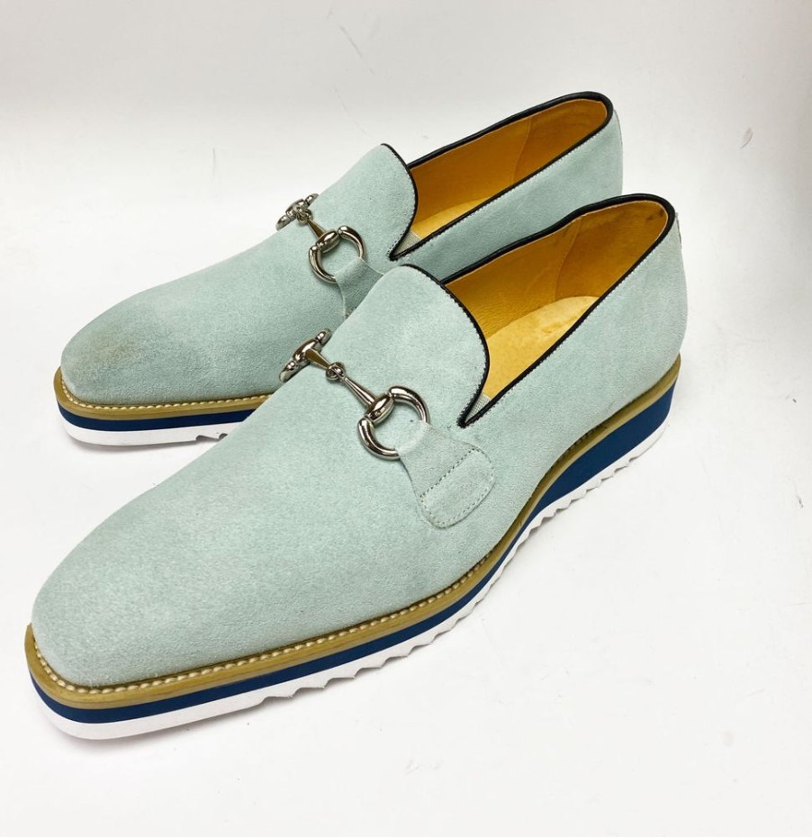 Carrucci by Maurice Suede Slip-On Horsebit Loafer Sky/Blue | Suede