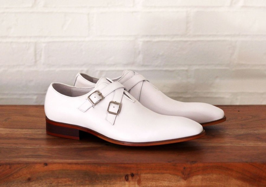 CARRUCCI Calfskin Cross Strap Loafer White | Loafers