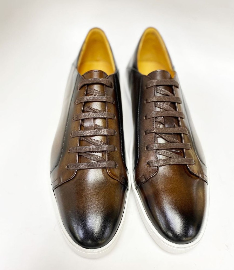 Maurice Calfskin Lace-Up Sneaker Chestnut | Sneakers