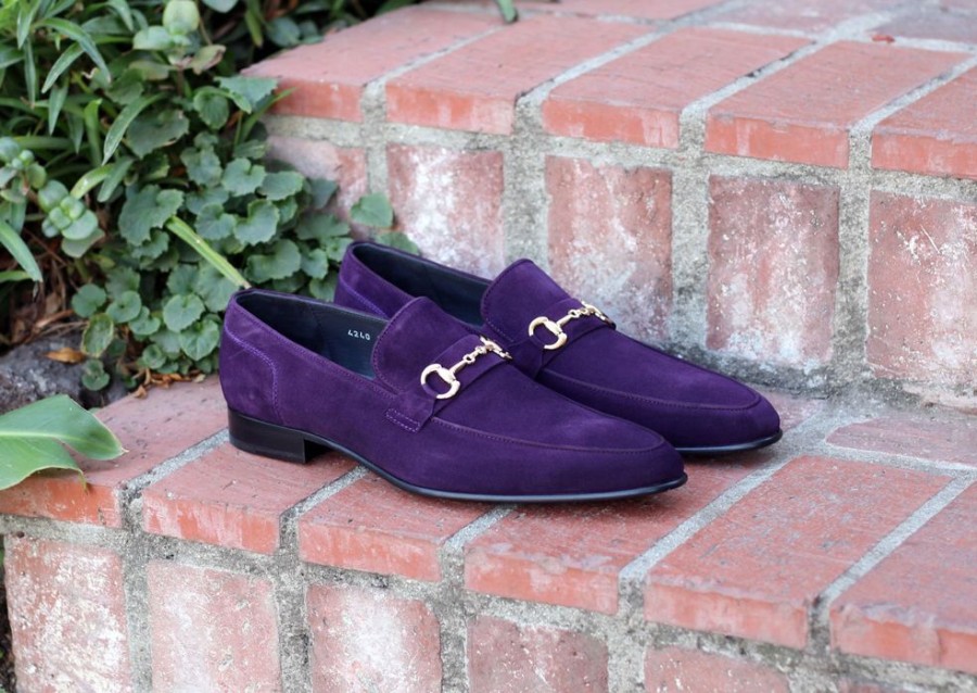 Corrente Corrente Suede Slip-On Loafer Purple | Suede