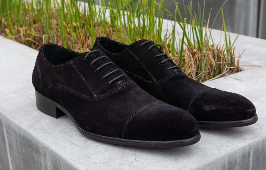 Maurice Suede Lace-Up Oxford Black | Suede