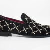 CARRUCCI Studded Suede Slip-On Loafer Black | Suede