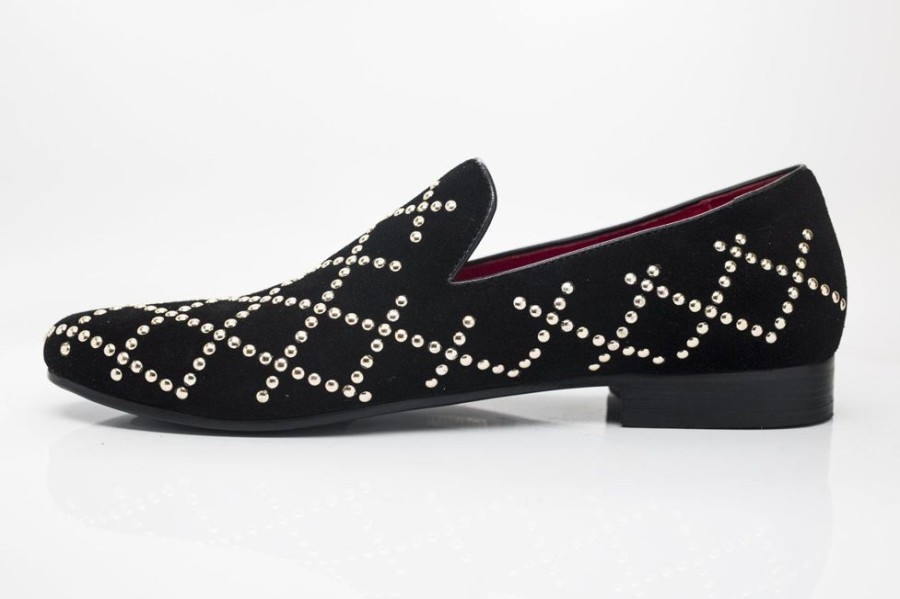 CARRUCCI Studded Suede Slip-On Loafer Black | Suede