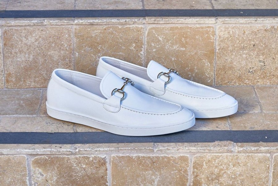 CARRUCCI BY MAURICE Calfskin Slip-On Horsebit Loafer White | Sneakers