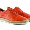 Pelle Pelle "Monaco" Ostrich Lace-Up Shoe Coral | Exotics