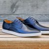 CARRUCCI BY MAURICE Calfskin Lace-Up Sneaker Navy | Sneakers