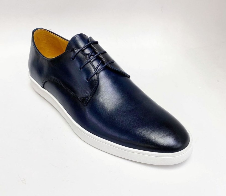 CARRUCCI BY MAURICE Calfskin Lace-Up Sneaker Navy | Sneakers