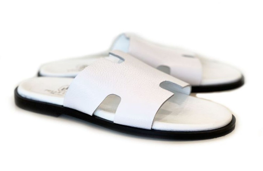 Pelle Pelle "Egea" Slip-On Calfskin Sandal White | Sandals