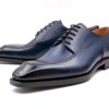 Ugo Vasare Norman Burnished Calfskin Lace-Up Split-Toe Oxford Navy | Lace-Ups