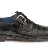 Mezlan Mezlan Magnus Crocodile Monkstrap Shoe Black | Exotics