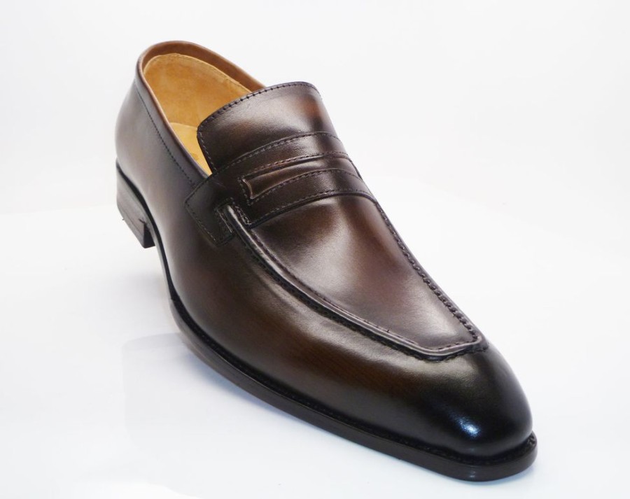 CARRUCCI Calfskin Slip-On Penny Loafer Chestnut | Loafers