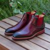 Maurice Burnished Calfskin Slip-On Boot Burgundy | Boots