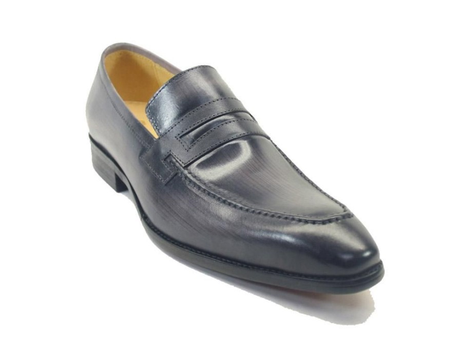 CARRUCCI Calfskin Slip-On Penny Loafer Grey | Loafers