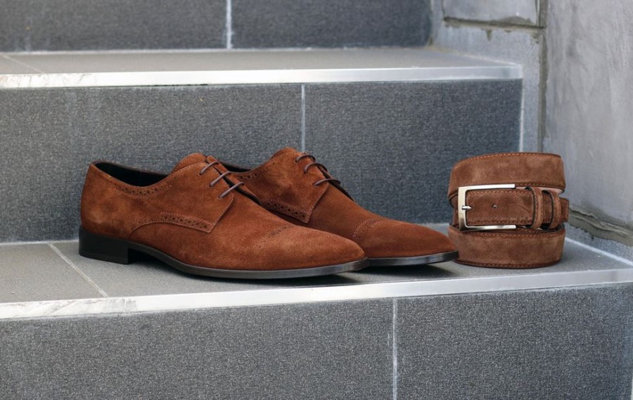 Corrente Corrente Suede Lace-Up Oxford Brown | Suede