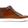 Carrucci by Maurice Calfskin High-Top Sneaker Whiskey | Sneakers