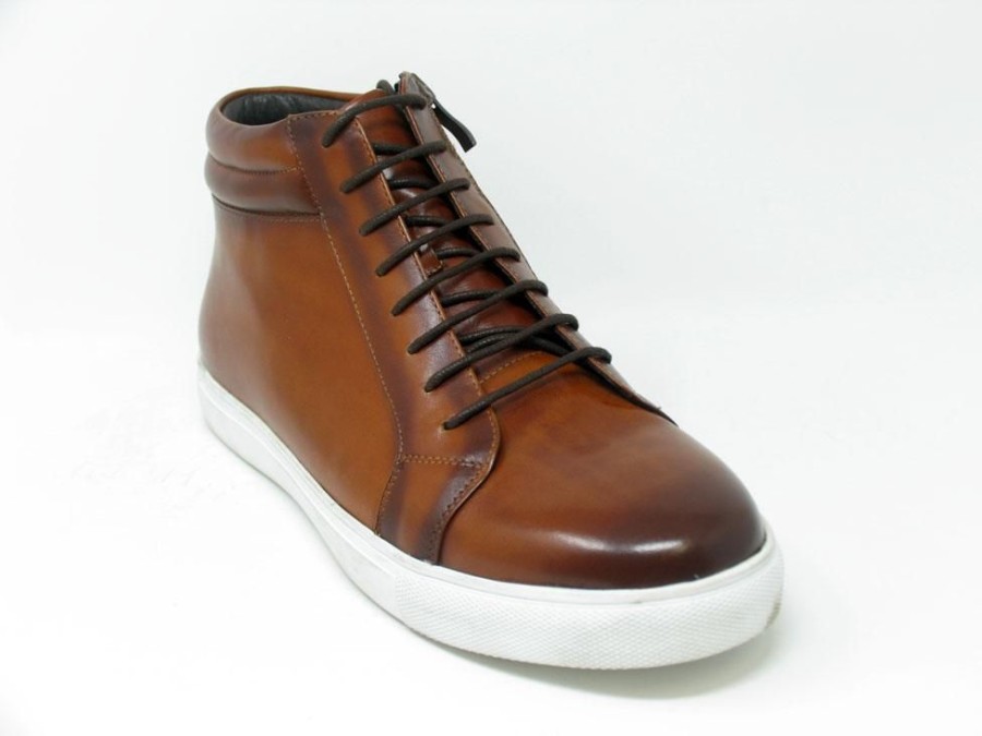 Carrucci by Maurice Calfskin High-Top Sneaker Whiskey | Sneakers