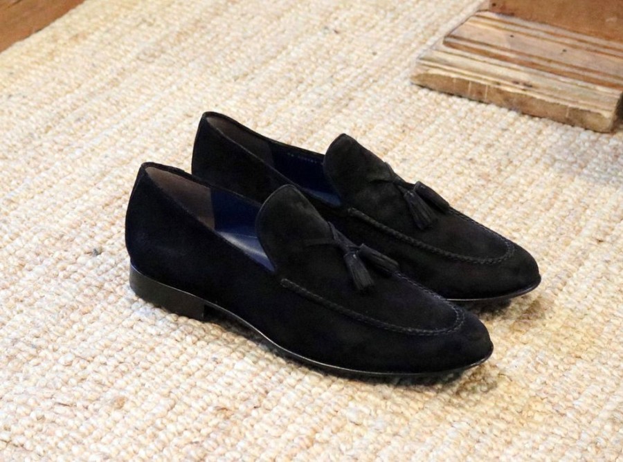 Jean Pierre Jean Pierre Suede Tasseled Loafer Black | Suede