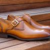 Maurice Burnished Leather Monkstrap Cognac | Monkstraps