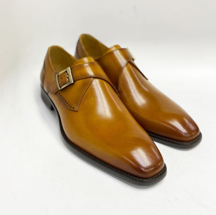 Maurice Burnished Leather Monkstrap Cognac | Monkstraps