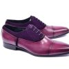 Corrente Corrente Calfskin & Suede Lace-Up Oxford Purple | Suede