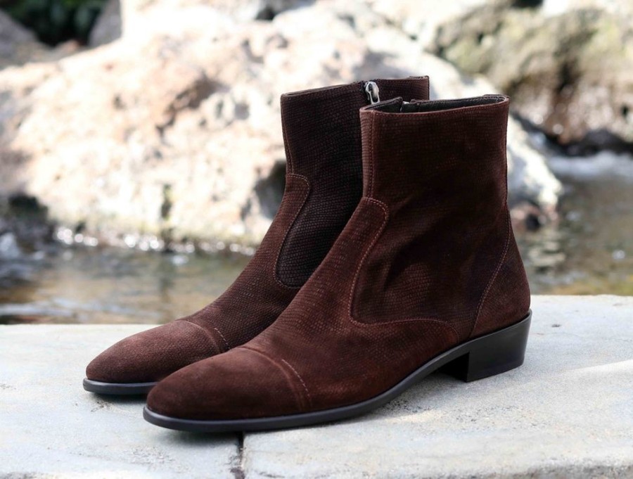 Corrente Corrente Suede Slip-On Boot Brown | Suede