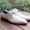 Mezlan Anderson Crocodile Oxford White | Exotics