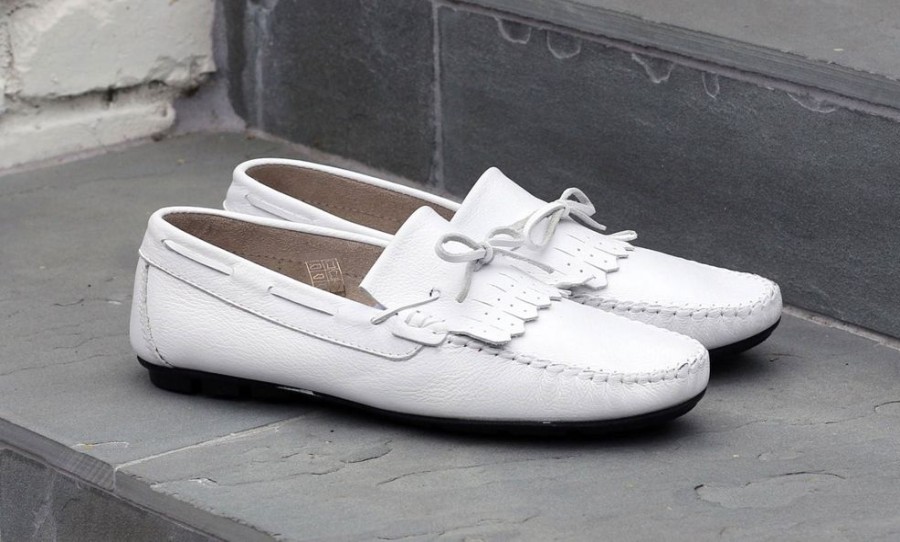 Maurice Maurice Supple Calfskin Slip-On Driving Moccasin White | Loafers