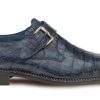 Mezlan Mezlan Magnus Crocodile Monkstrap Shoe Blue | Exotics