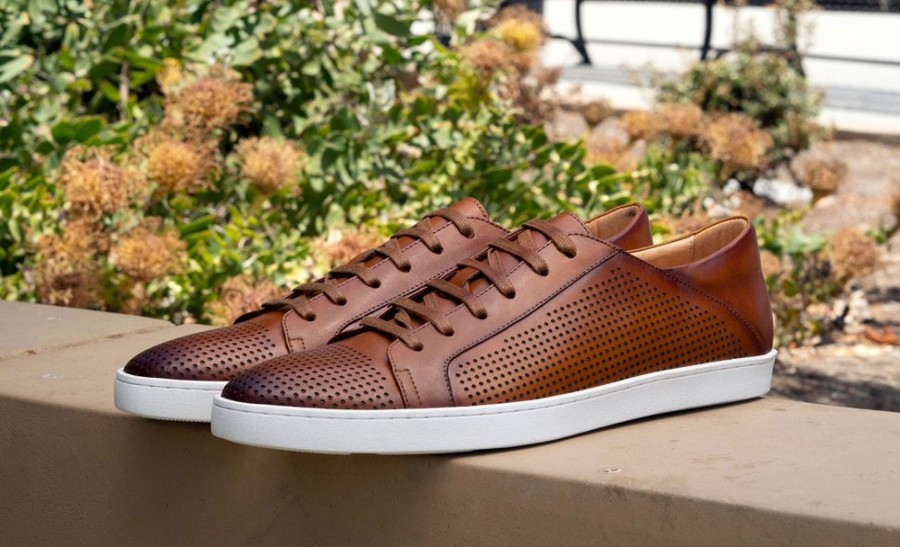 Maurice Calfskin Lace-Up Sneaker Cognac | Sneakers