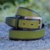 Ugo Vasare Burnished Calfskin Belt Green | Belts