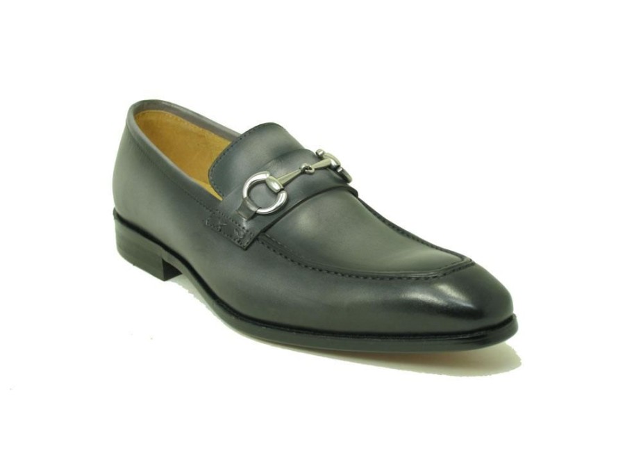 CARRUCCI Burnished Calfskin Slip-On Loafer Grey | Loafers