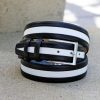 Maurice Maurice Two-Tone Leather Belt 2-Black/White | Belts