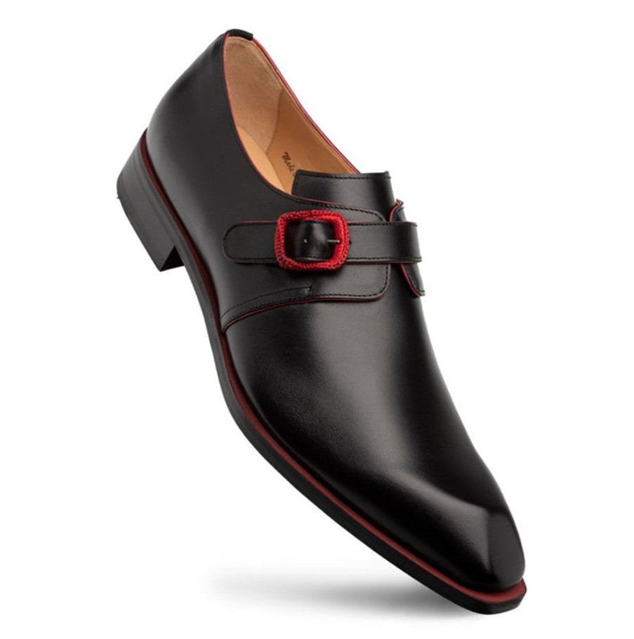 Mezlan Mezlan "Profumo" Monkstrap Black/Red | Monkstraps