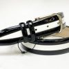 Maurice Patent Leather Two-Tone Belt Black/White | Belts