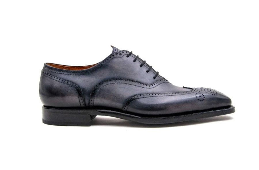 Ugo Vasare Calfskin "Luke" Wingtip Oxford Grey | Lace-Ups