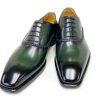 Ugo Vasare Daniel Burnished Calfskin Lace-Up Oxford Olive | Lace-Ups