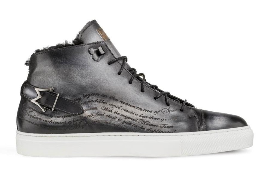 Mezlan Mezlan Etched High-Top Sneaker Grey | Sneakers