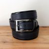 Maurice Stitched Leather Belt Navy/Blue | Belts