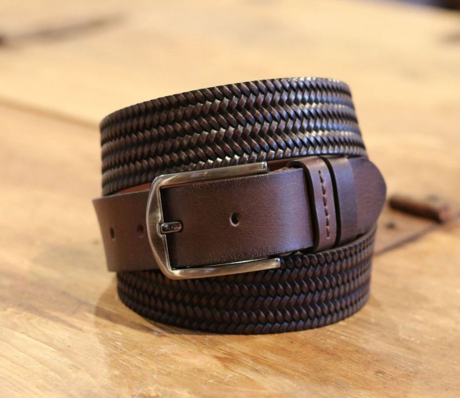 Maurice Woven Leather Belt Brown | Belts