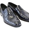 Corrente Corrente Crocodile Printed Calfskin Penny Loafer Black | Loafers