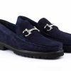 Pelle Pelle Suede "Newport" Loafer Blue | Suede