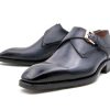 Ugo Vasare Edward Sr. Burnished Calfskin Monkstrap Shoe Grey | Monkstraps