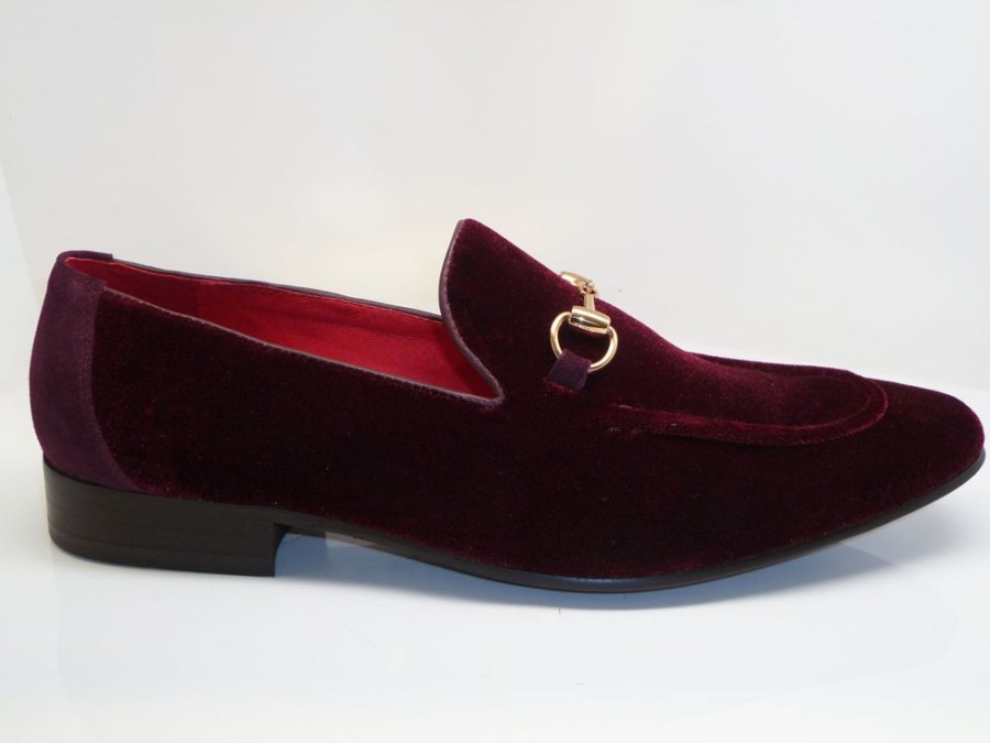 CARRUCCI Velvet Slip-On Loafer Burgundy | Formal