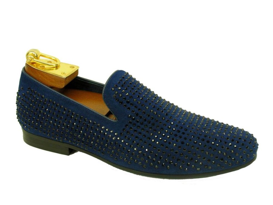 CARRUCCI Studded Suede Slip-On Loafer Blue | Suede