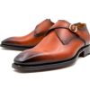 Ugo Vasare Edward Sr. Burnished Calfskin Monkstrap Shoe Camel | Monkstraps