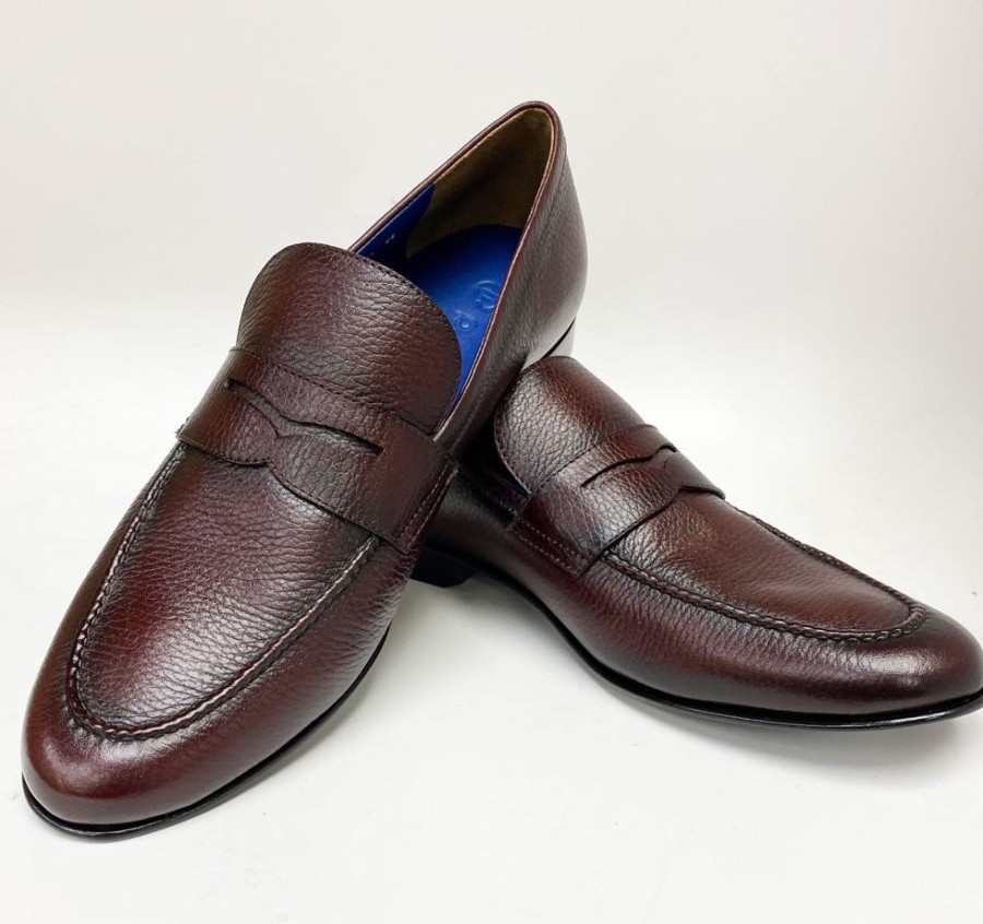 Jean Pierre Jean Pierre Deerskin Penny Loafer Burgundy | Loafers