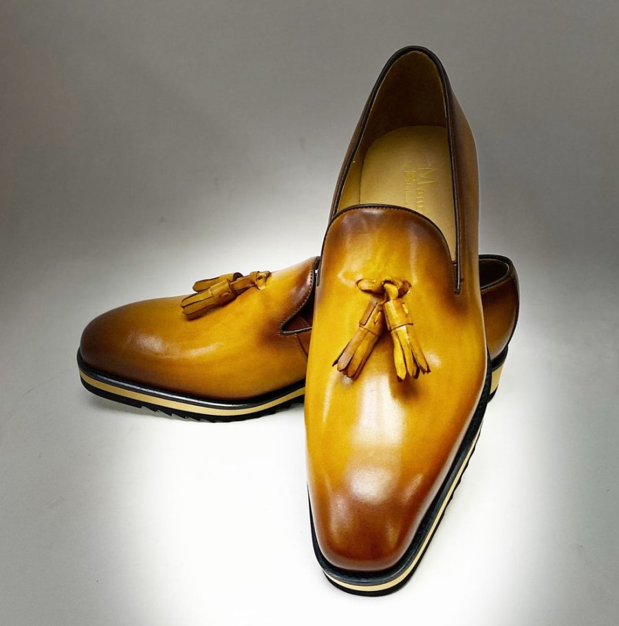 Carrucci by Maurice Calfskin Slip-On Tasseled Loafer Cognac | Loafers