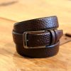 Maurice Pebbled Leather Belt Brown | Belts